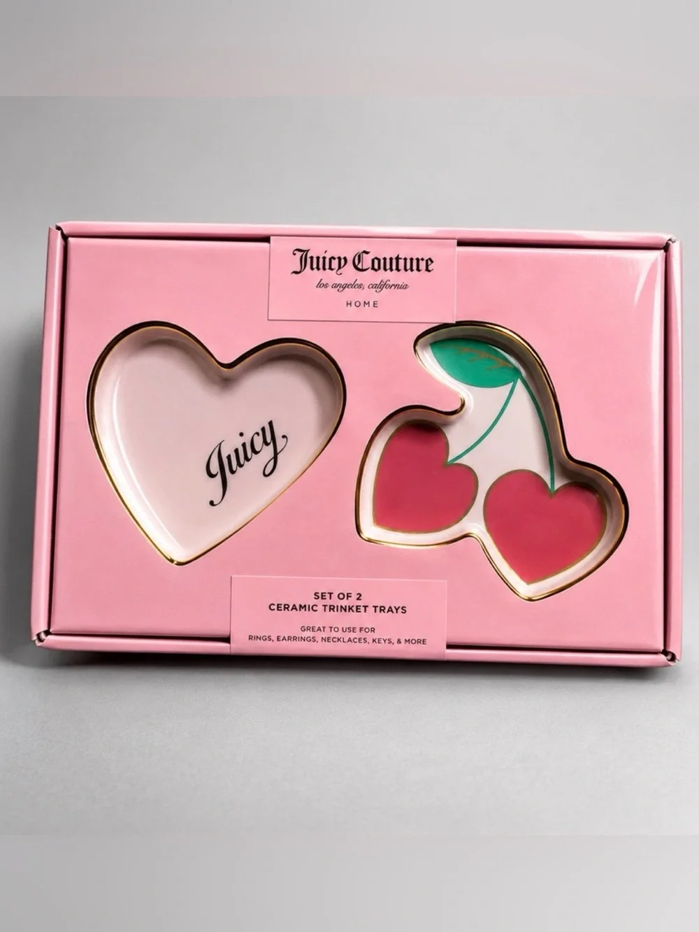 JUICY COUTURE CERAMIC TRINKET TRAYS 2 Piece set NIB SEALED